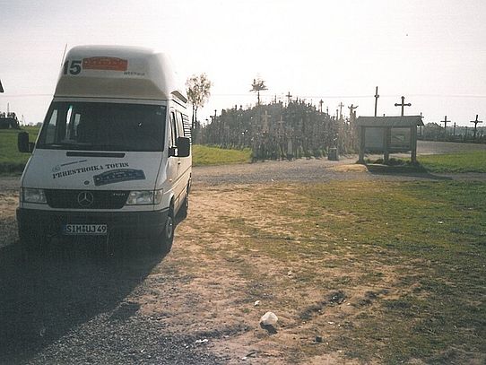 motorhome at hill of crosses