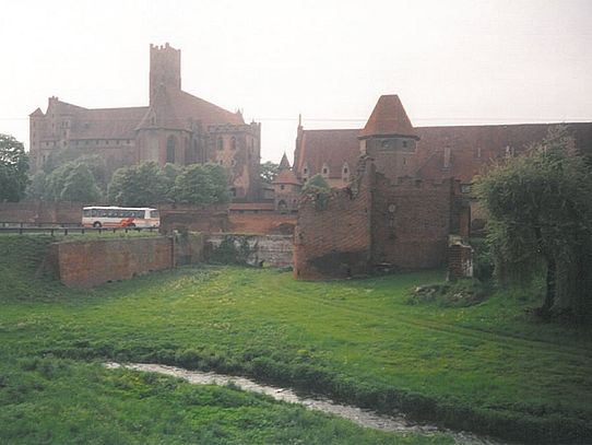 Malbork castle in sunset