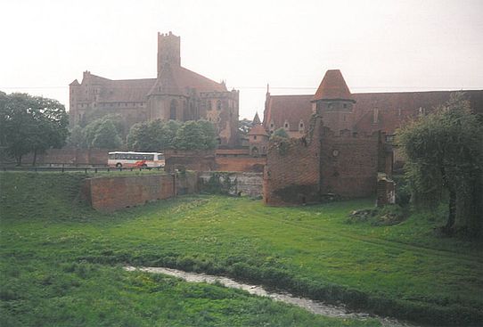 Malbork castle in sunset