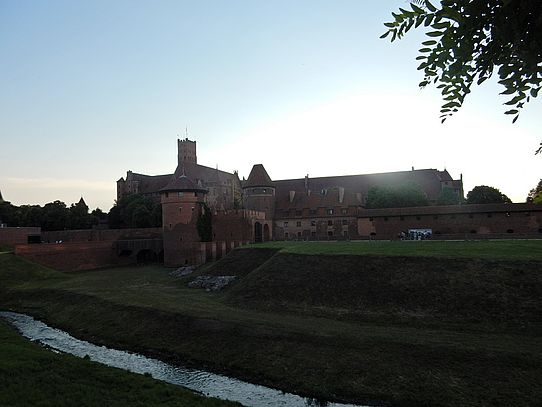 Malbork Castle in sunset