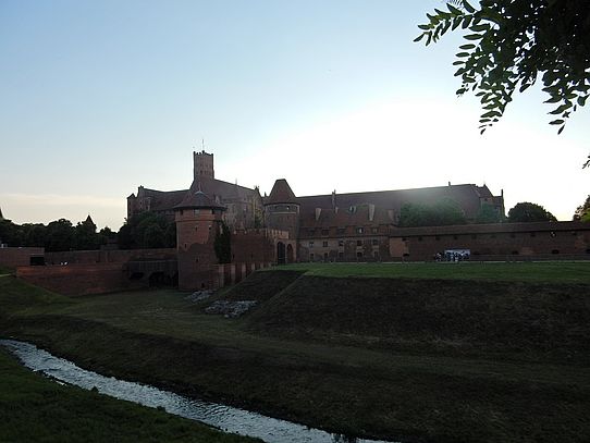 Malbork Castle in sunset