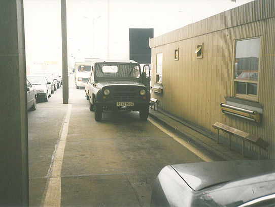 Border 1992 Russian jeep at border