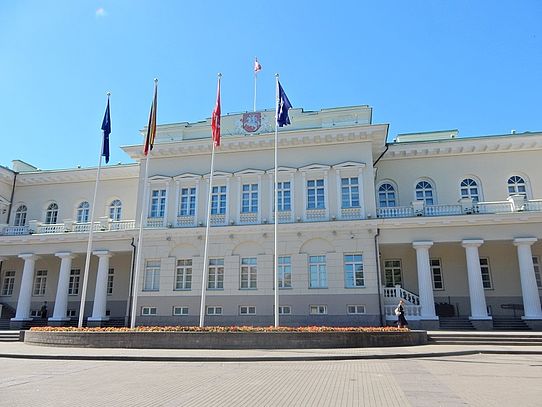 Palace with flags