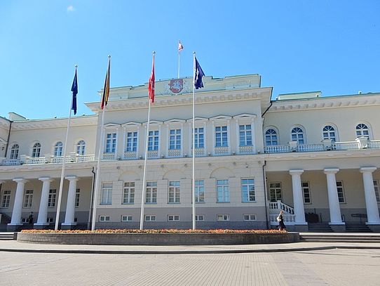 Presidents Palace Palace with flags