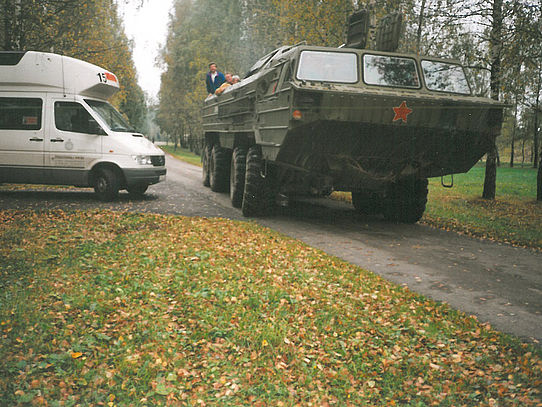 Rocket Launcher Rocket Launcher next to motorhome