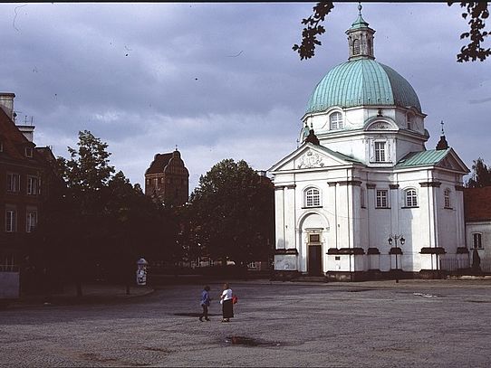 Warsaw small church with square