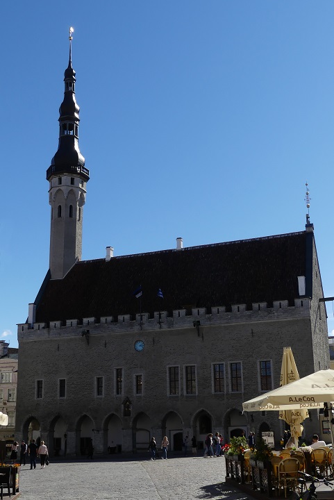 town hall with tall tower